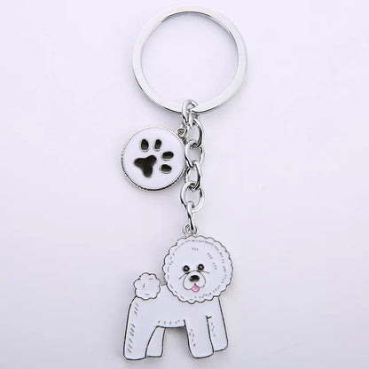 Cartoon Style Cute Dog Paw Print Zinc Alloy Bag Pendant Keychain