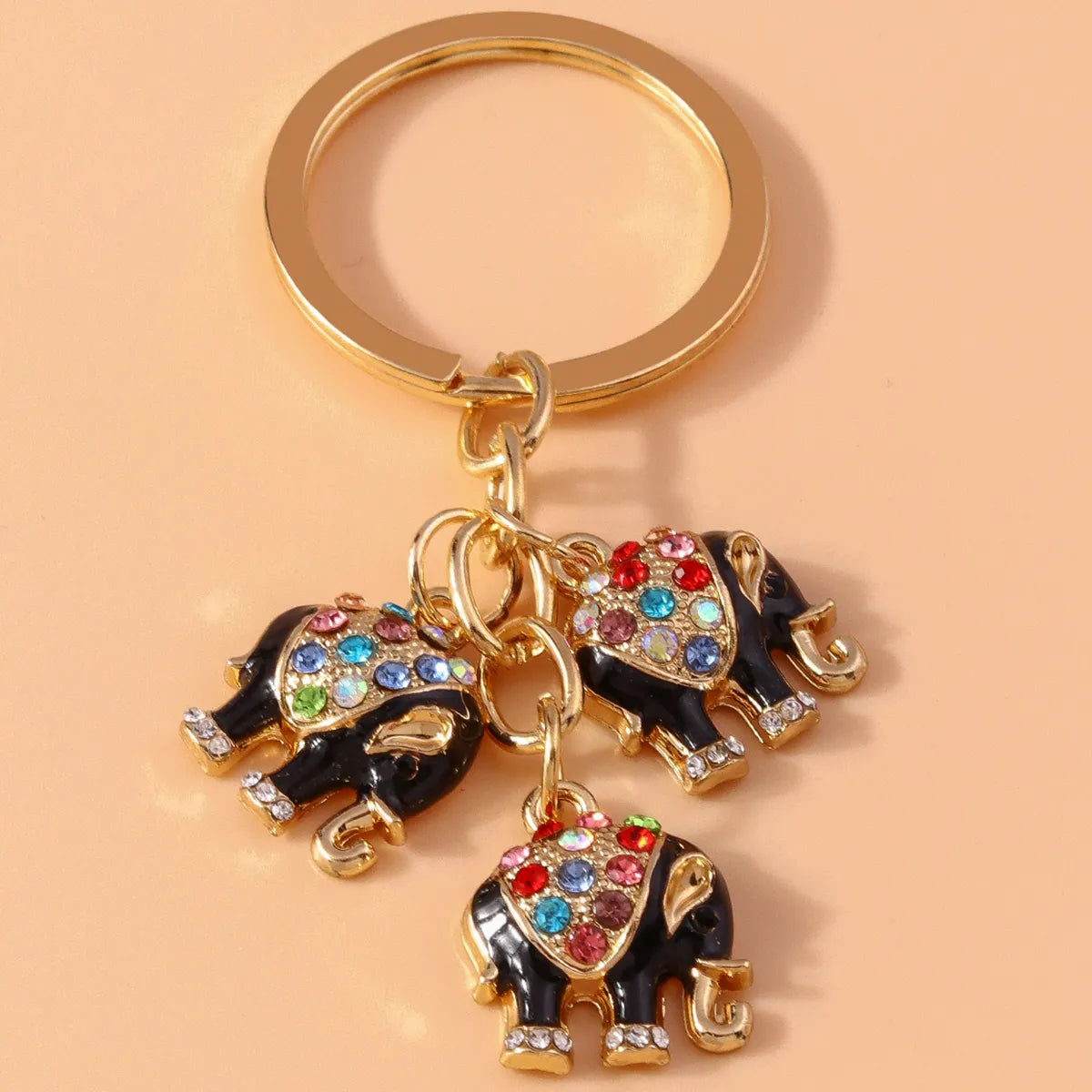 Cartoon Style Cute Elephant Alloy Inlay Rhinestones Bag Pendant Keychain