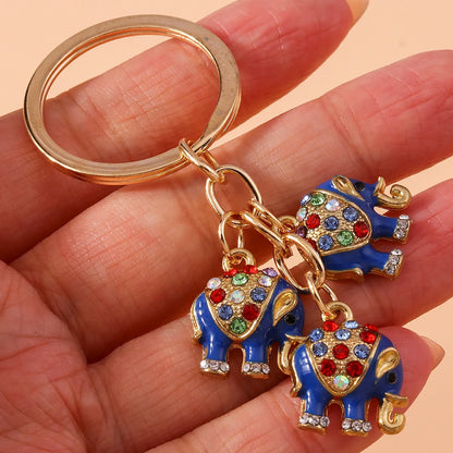 Cartoon Style Cute Elephant Alloy Inlay Rhinestones Bag Pendant Keychain