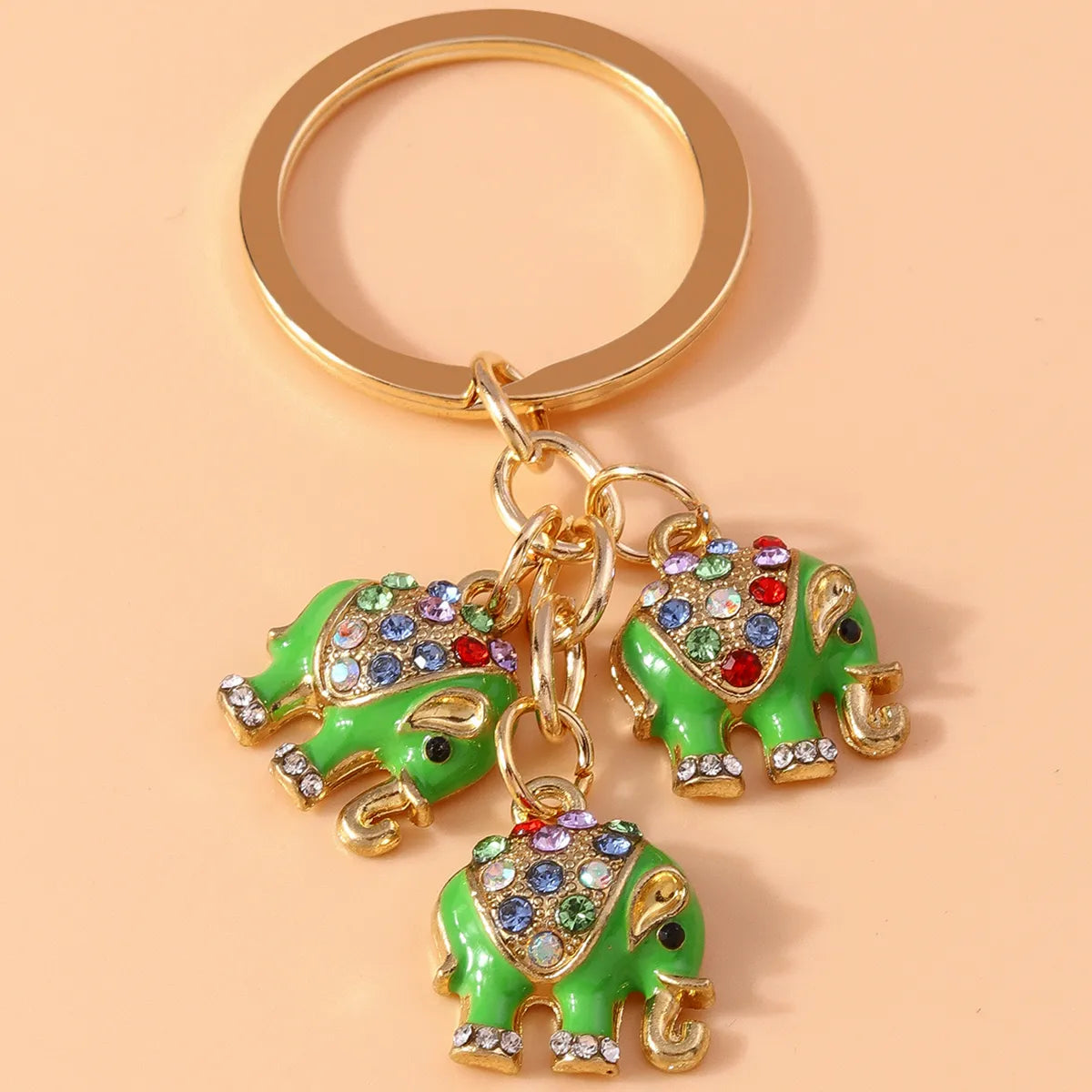 Cartoon Style Cute Elephant Alloy Inlay Rhinestones Bag Pendant Keychain