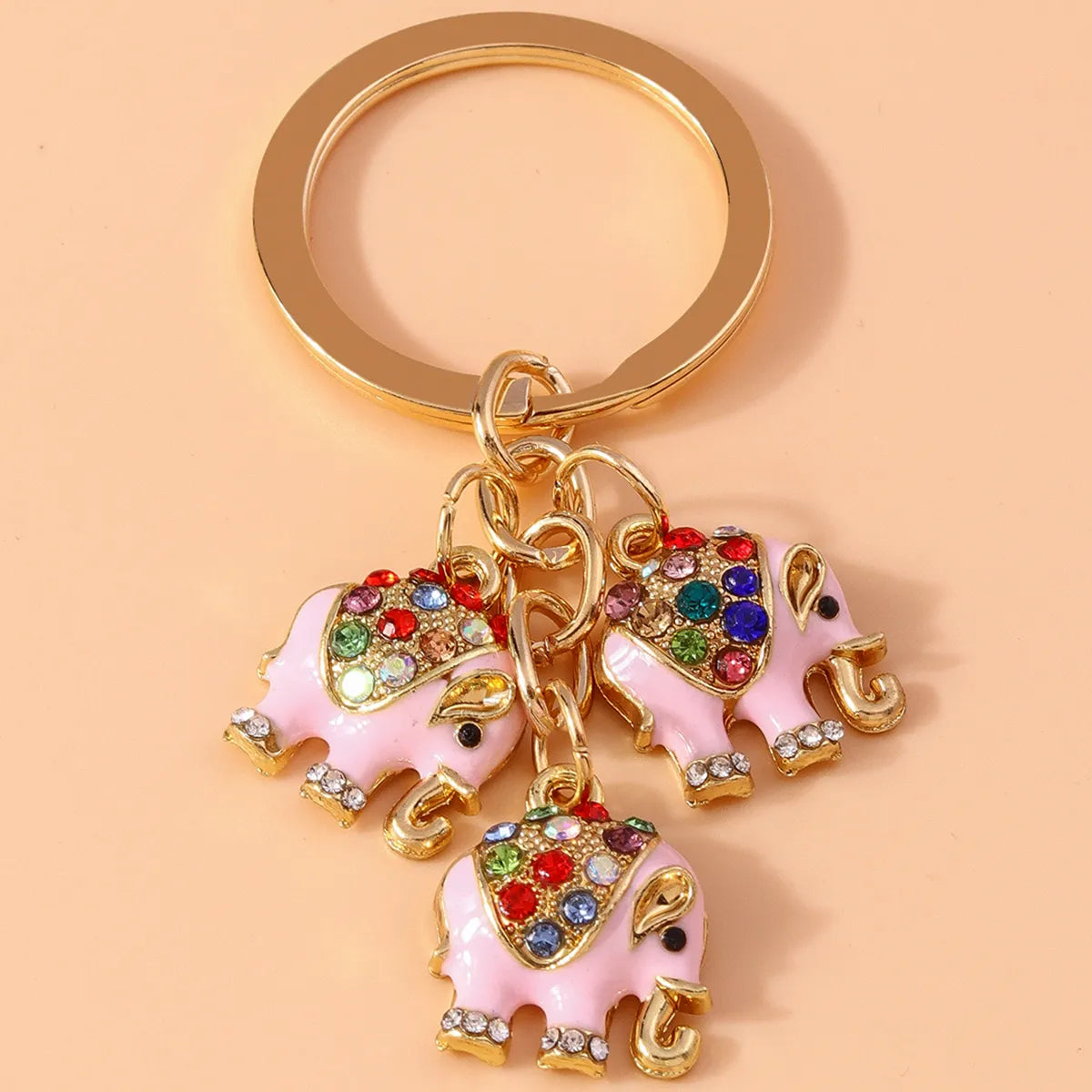 Cartoon Style Cute Elephant Alloy Inlay Rhinestones Bag Pendant Keychain