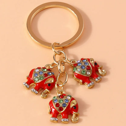 Cartoon Style Cute Elephant Alloy Inlay Rhinestones Bag Pendant Keychain