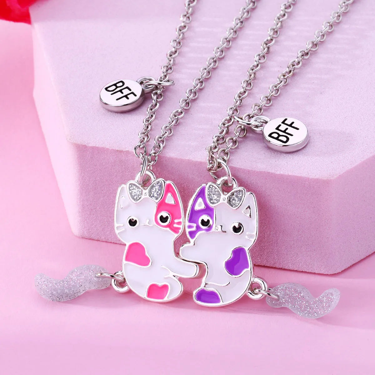 Cartoon Style Cute Flamingo  Cat Alloy Girl'S Pendant Necklace