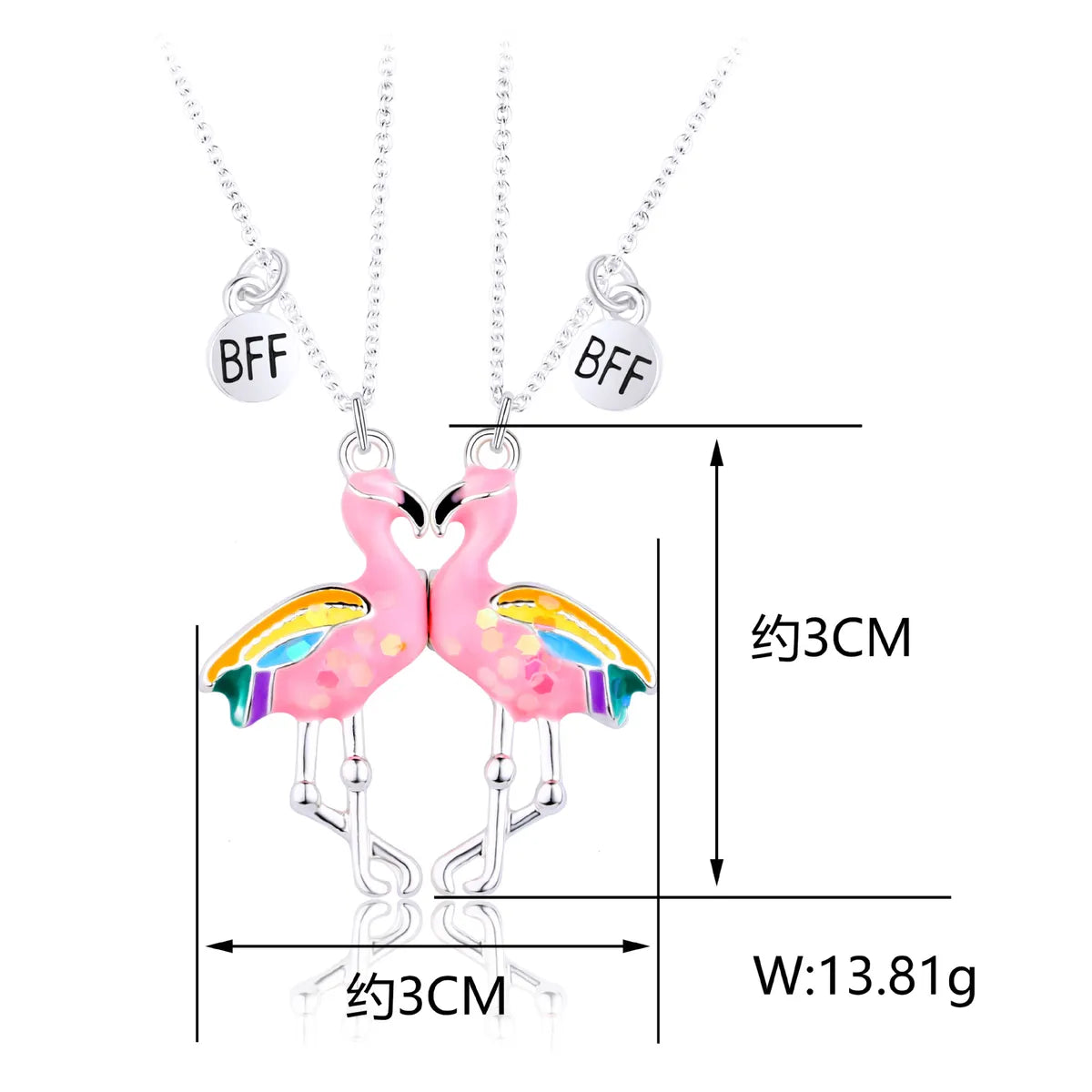 Cartoon Style Cute Flamingo  Cat Alloy Girl'S Pendant Necklace