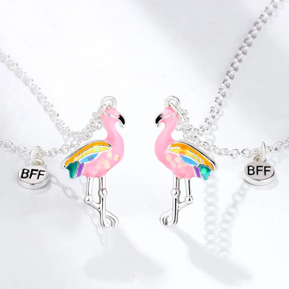 Cartoon Style Cute Flamingo  Cat Alloy Girl'S Pendant Necklace