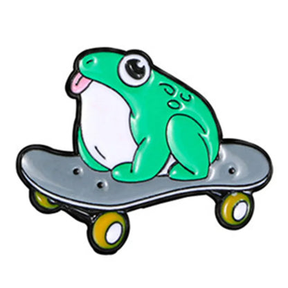 Cartoon Style Cute Frog Alloy Stamping Stoving Varnish Plating Unisex Brooches