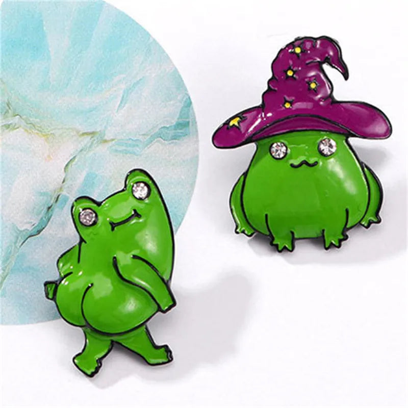 Cartoon Style Cute Frog Alloy Stamping Stoving Varnish Plating Unisex Brooches