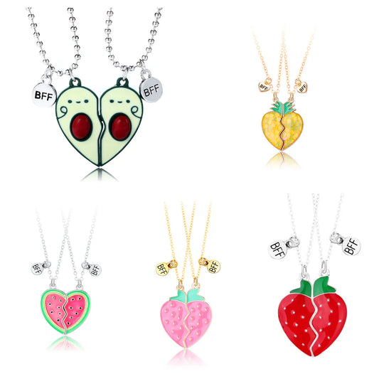 Cartoon Style Cute Fruit Heart Shape Alloy Plating Girl's Pendant Necklace