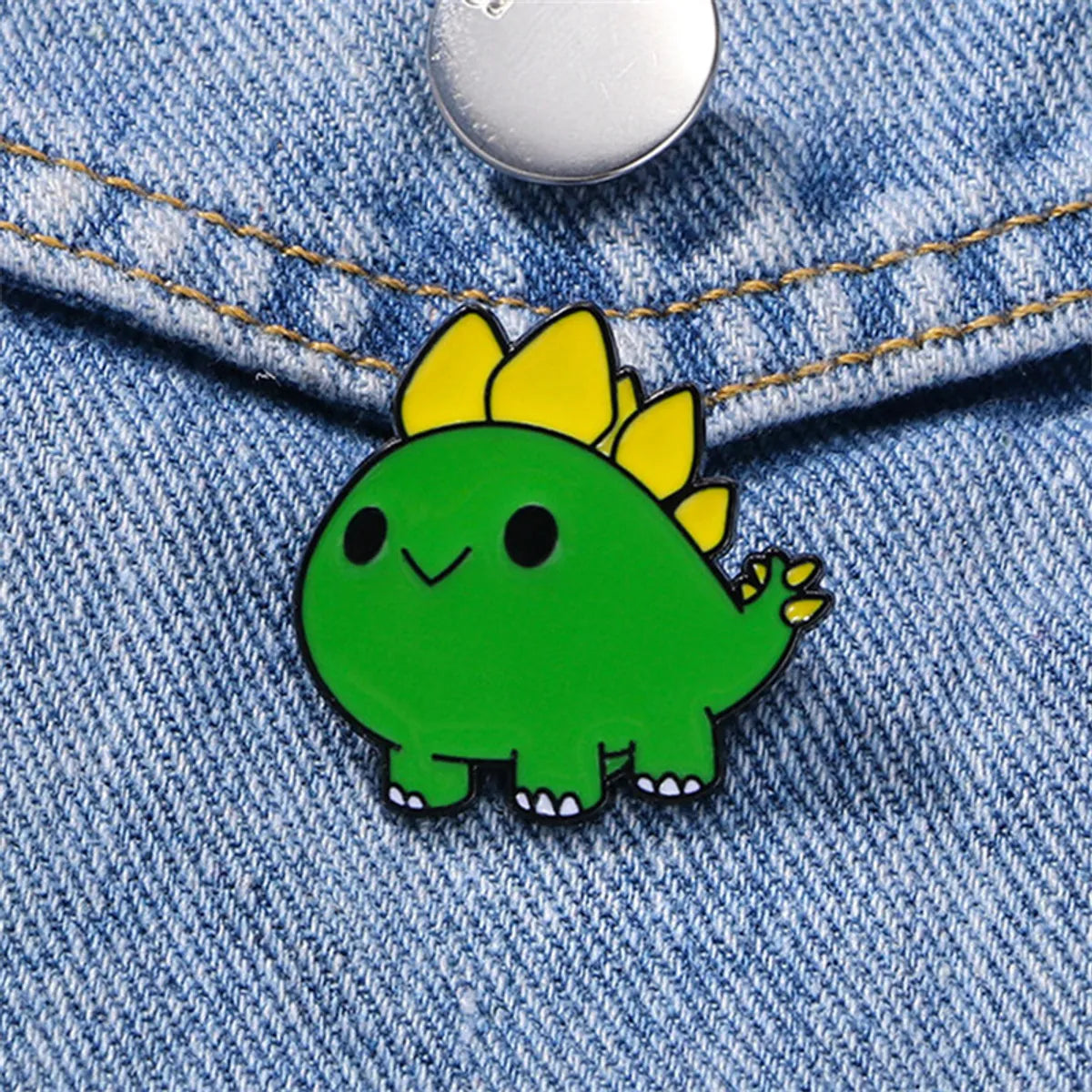 Cartoon Style Cute Funny Dinosaur Alloy Stamping Stoving Varnish Plating Unisex Corsage Brooches Collar Pin