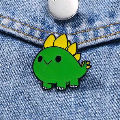 Cartoon Style Cute Funny Dinosaur Alloy Stamping Stoving Varnish Plating Unisex Corsage Brooches Collar Pin