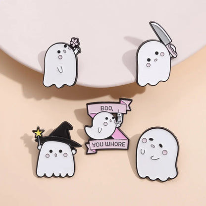 Cartoon Style Cute Ghost Alloy Stoving Varnish Women'S Brooches