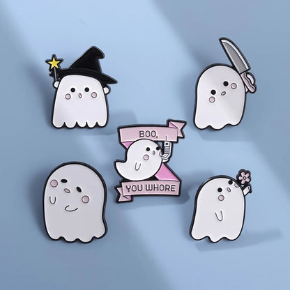 Cartoon Style Cute Ghost Alloy Stoving Varnish Women'S Brooches