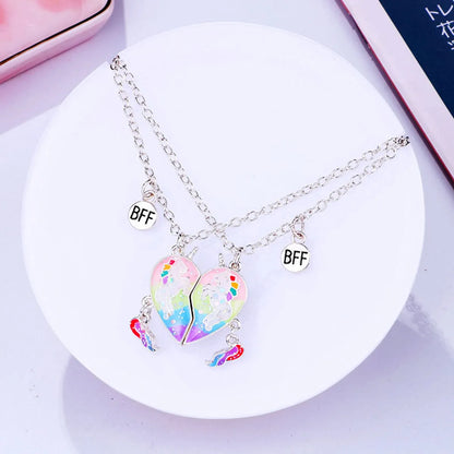 Cartoon Style Cute Heart Shape Fox Alloy Girl's Pendant Necklace