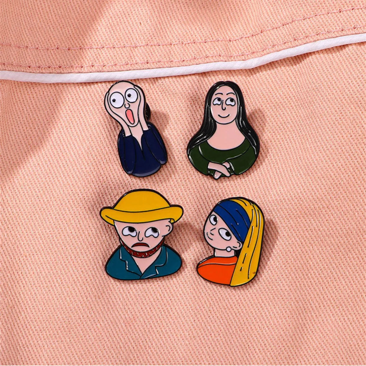 Cartoon Style Cute Human Alloy Stamping Stoving Varnish Plating Unisex Brooches Collar Pin