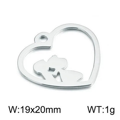 1 Piece Stainless Steel 18K Gold Plated Human Heart Shape