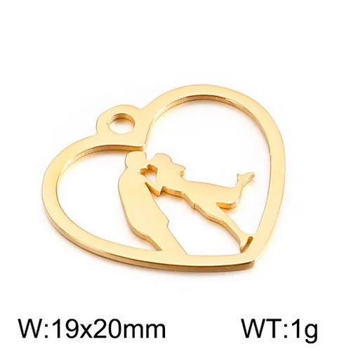 1 Piece Stainless Steel 18K Gold Plated Human Heart Shape