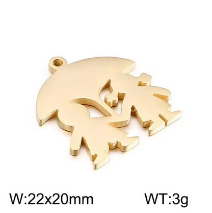 1 Piece Stainless Steel 18K Gold Plated Human Heart Shape