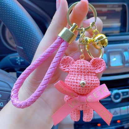 Cartoon Style Cute Letter Bear Bow Knot Resin Metal Unisex Bag Pendant Keychain