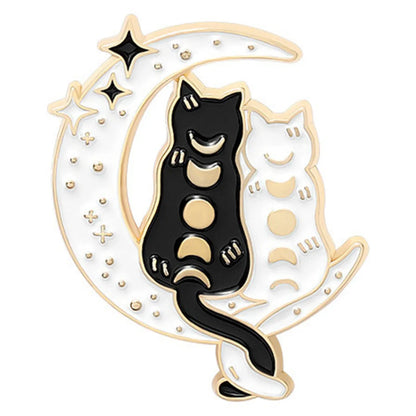 Cartoon Style Cute Letter Moon Cat Alloy Stoving Varnish Plating Unisex Brooches