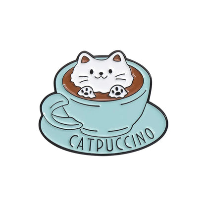 Cartoon Style Cute Modern Style Letter Cup Cat Alloy Plating Unisex Brooches