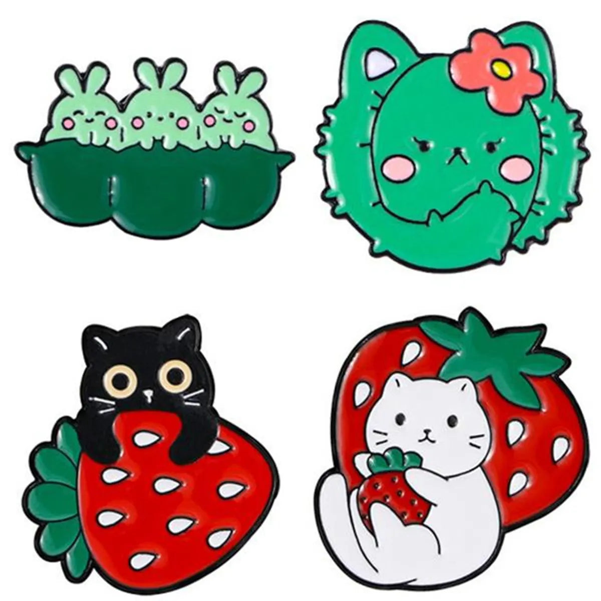 Cartoon Style Cute Pastoral Animal Fruit Alloy Stamping Stoving Varnish Plating Unisex Brooches