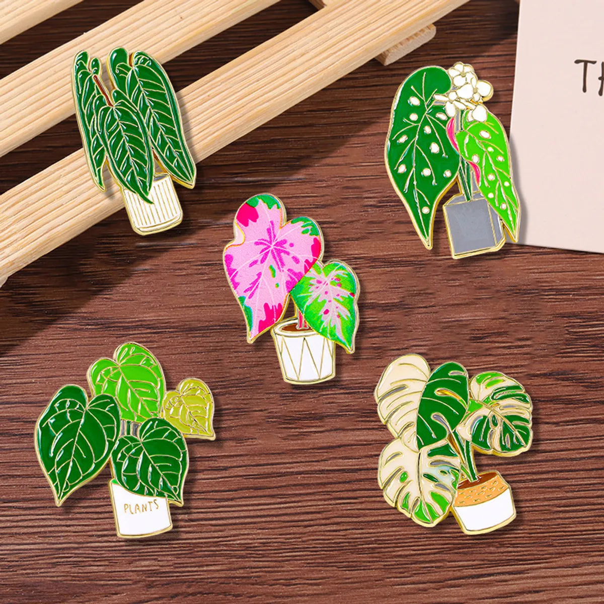 Cartoon Style Cute Pastoral Leaves Plant Alloy Enamel Plating Unisex Brooches