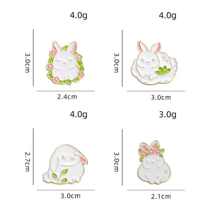 Cartoon Style Cute Rabbit Animal Panda Alloy Stamping Stoving Varnish Plating Unisex Brooches Collar Pin