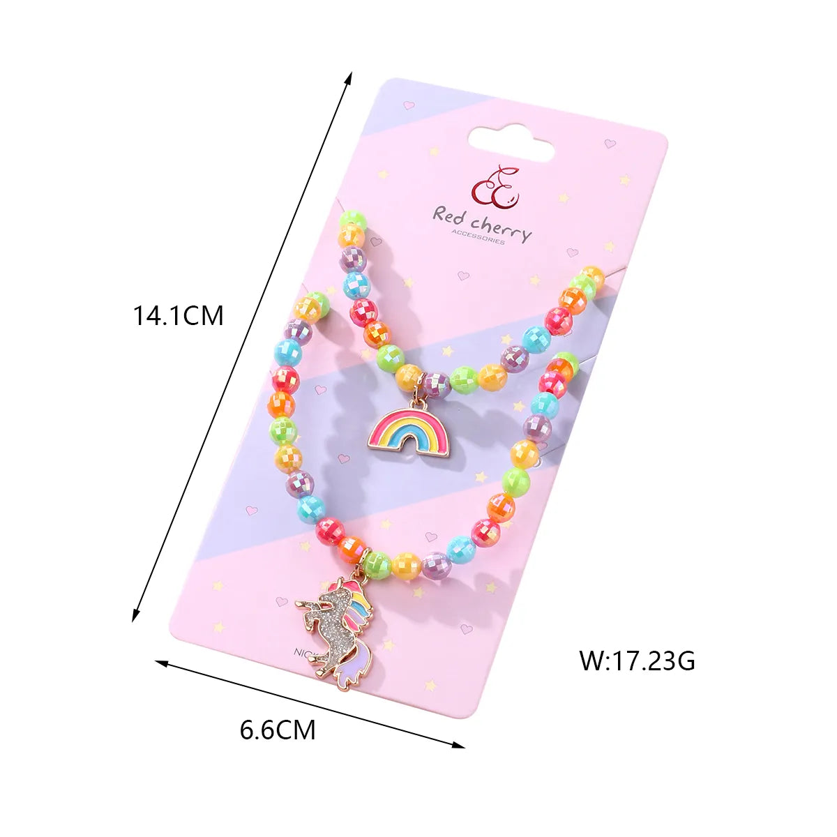 Cartoon Style Cute Rainbow  Beaded Alloy Beaded Handmade Enamel K Gold Plated Children Unisex Jewelry Set