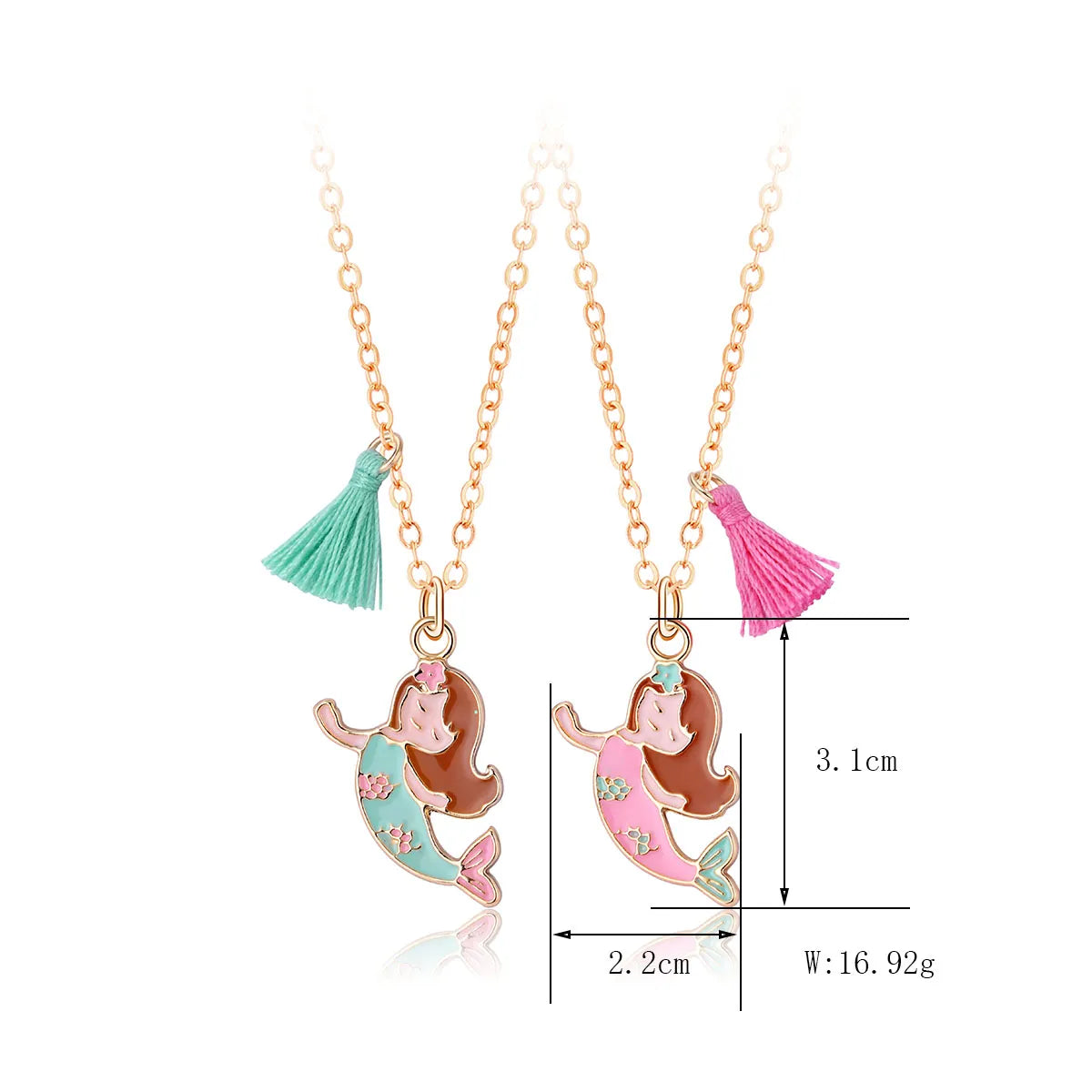 Cartoon Style Cute Romantic Mermaid Alloy Plating Girl'S Pendant Necklace