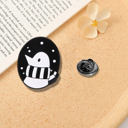 Cartoon Style Cute Snowman Alloy Enamel Plating Unisex Brooches Collar Pin