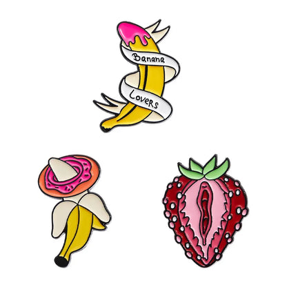 Cartoon Style Cute Sweet Fruit Strawberry Zinc Alloy Plating Unisex Brooches