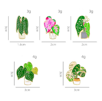 Cartoon Style Cute Sweet Leaf Plant Alloy Enamel Unisex Brooches