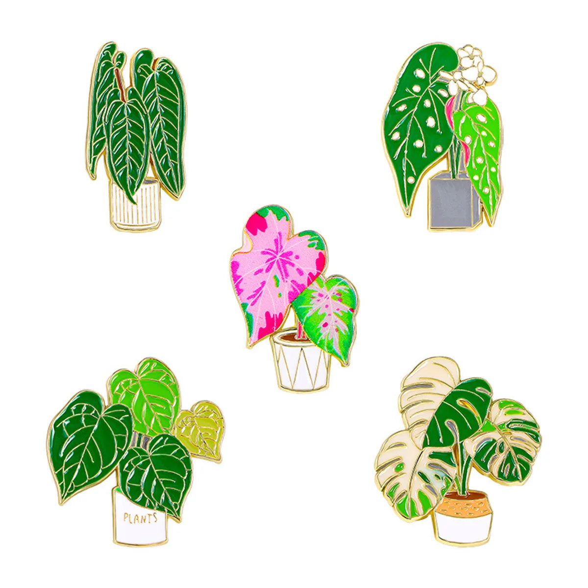 Cartoon Style Cute Sweet Leaf Plant Alloy Enamel Unisex Brooches