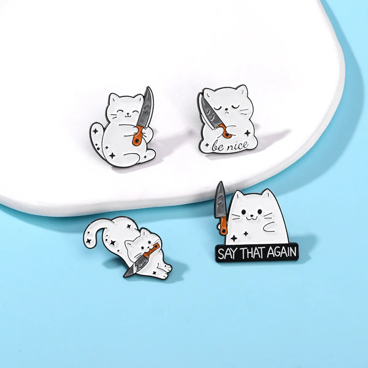 Cartoon Style Cute Sweet Letter Cat Alloy Enamel Unisex Brooches