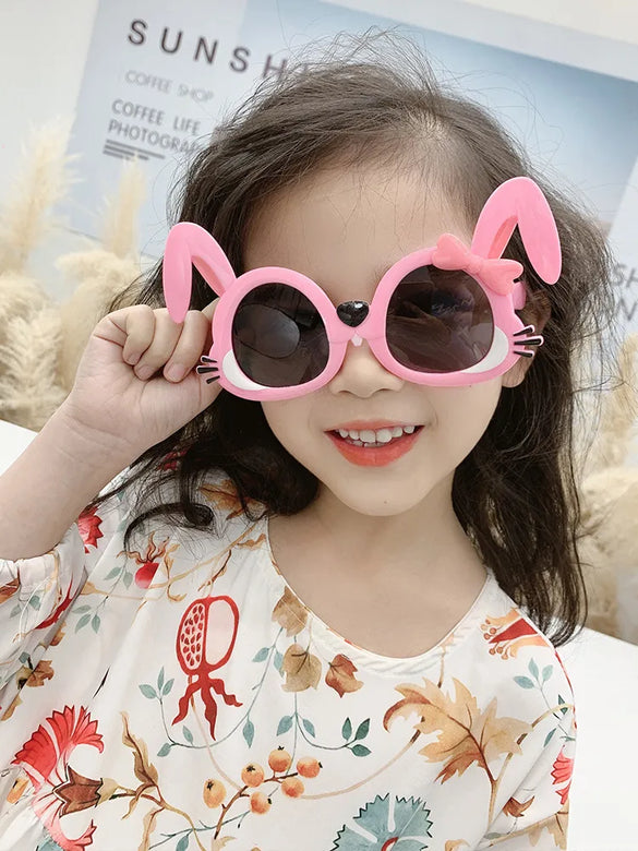 Cartoon Style Cute Sweet Rabbit Panda Pc Special-Shaped Mirror Full Frame Kids Sunglasses