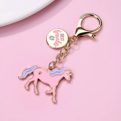 Cartoon Style Cute Sweet  Alloy Enamel K Gold Plated Bag Pendant Keychain