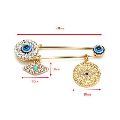 Cartoon Style Devil'S Eye Alloy Inlay Rhinestones Women'S Brooches