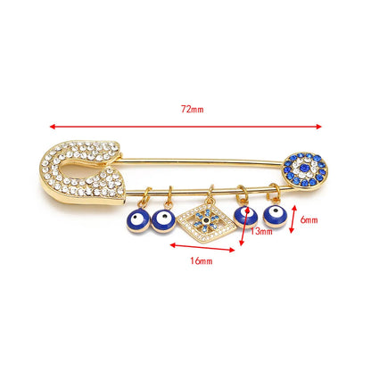 Cartoon Style Devil'S Eye Alloy Inlay Rhinestones Women'S Brooches