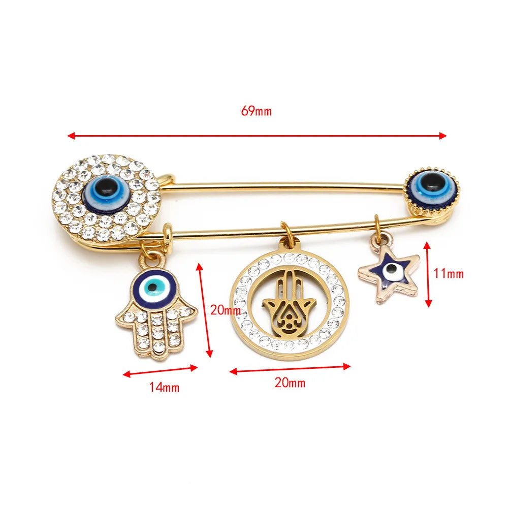 Cartoon Style Devil'S Eye Alloy Inlay Rhinestones Women'S Brooches