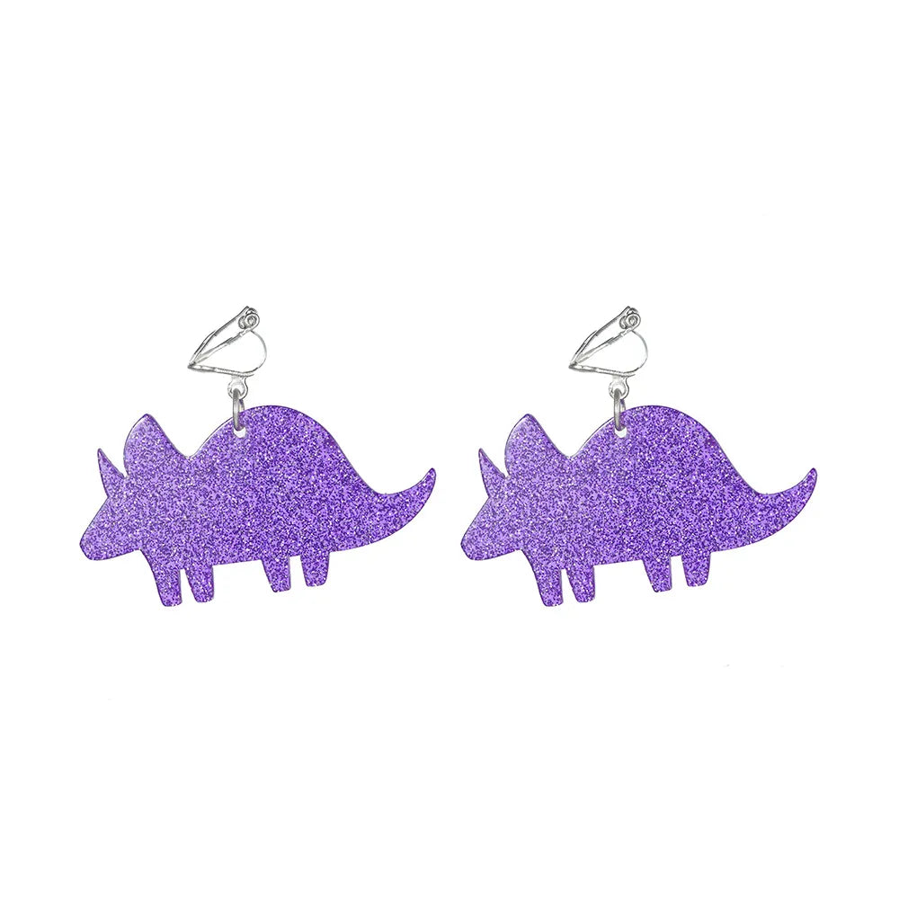 Cartoon Style Dinosaur Arylic Stamping Kid'S Earring 1 Pair