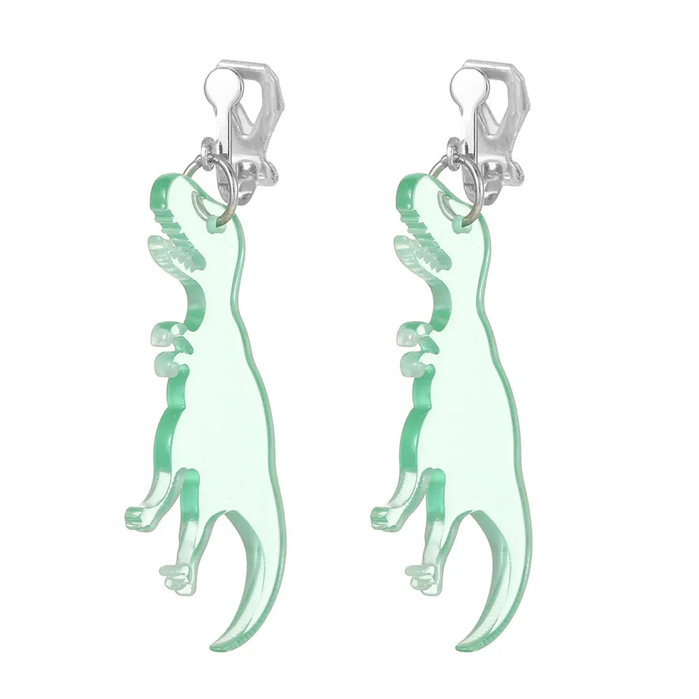 Cartoon Style Dinosaur Arylic Stamping Kid'S Earring 1 Pair