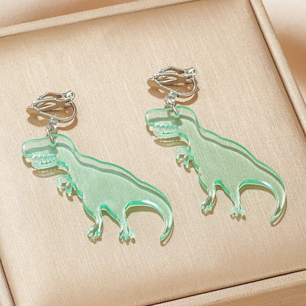 Cartoon Style Dinosaur Arylic Stamping Kid'S Earring 1 Pair