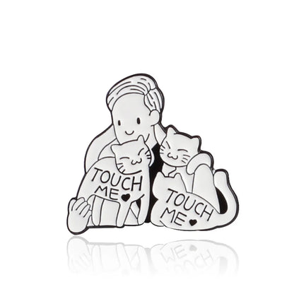 Cartoon Style Doll Cat Alloy Stoving Varnish Unisex Brooches