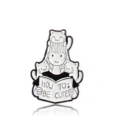 Cartoon Style Doll Cat Alloy Stoving Varnish Unisex Brooches