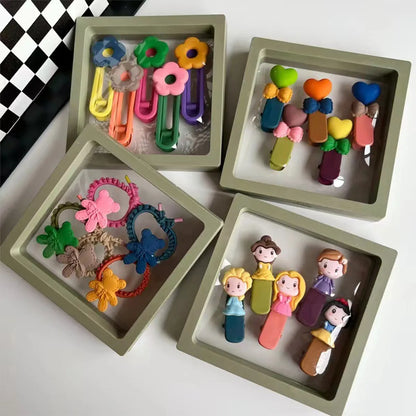 Cartoon Style Doll Resin Flowers Hair Clip 1 Set