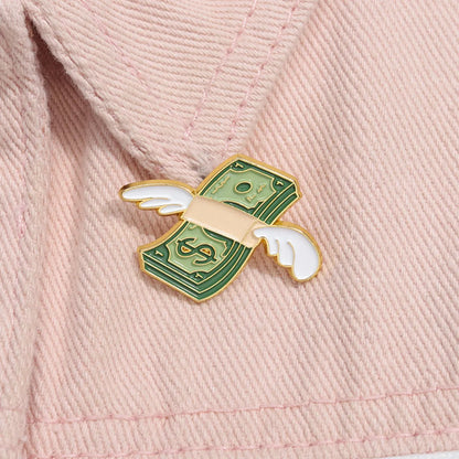 Cartoon Style Dollar Alloy Stoving Varnish Plating Unisex Brooches