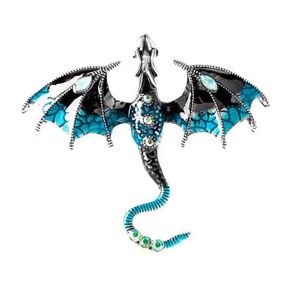 Cartoon Style Dragon Alloy Enamel Inlay Rhinestones Unisex Brooches