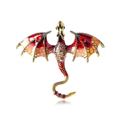 Cartoon Style Dragon Alloy Enamel Inlay Rhinestones Unisex Brooches