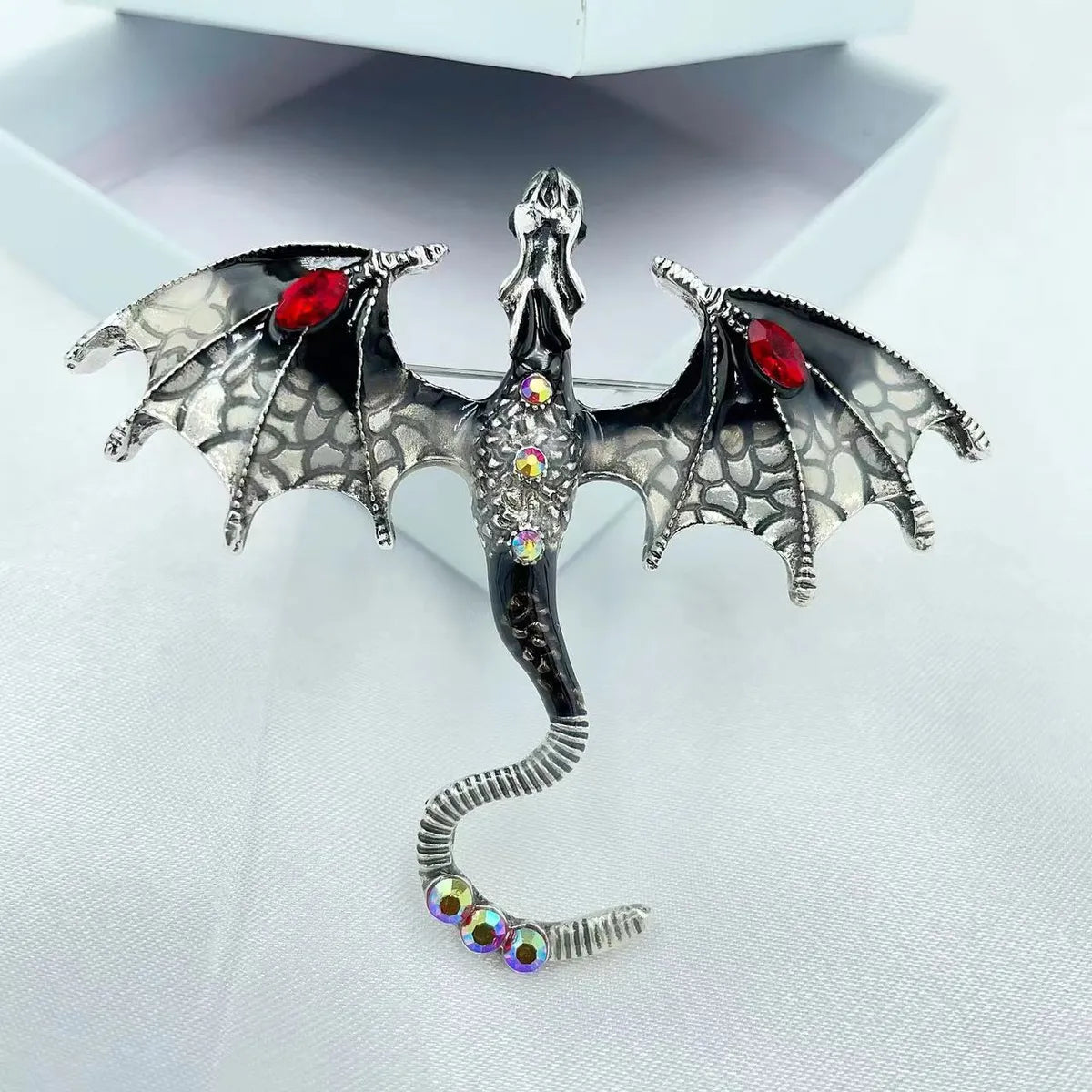 Cartoon Style Dragon Alloy Enamel Inlay Rhinestones Unisex Brooches