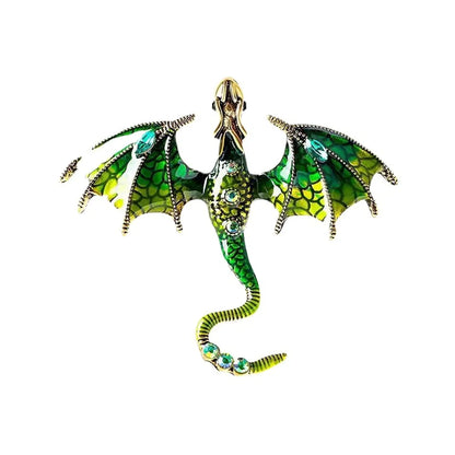 Cartoon Style Dragon Alloy Enamel Inlay Rhinestones Unisex Brooches